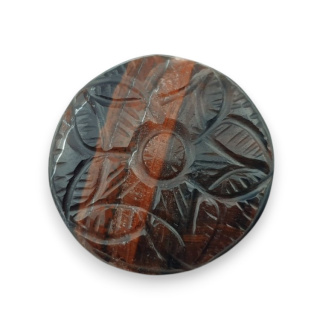 Red tiger's eye carved cabochon fi 27 mm no 24