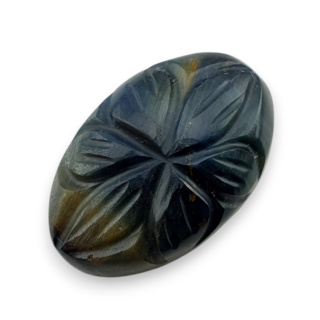 Blue tiger's eye carved cabochon 24x15 mm no 148