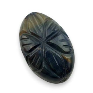 Blue tiger's eye carved cabochon 24x15 mm no 148
