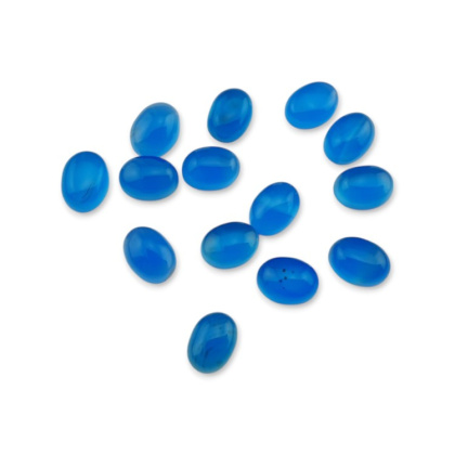 Blue agate cabochon 8x6 mm 1 pc
