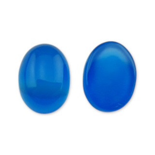 Blue agate cabochon 8x6 mm 1 pc