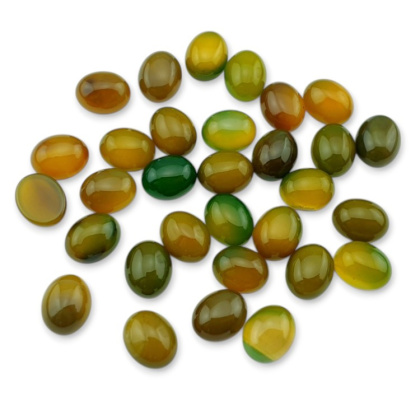 Peacock agate cabochon 10x8 mm 1 pc