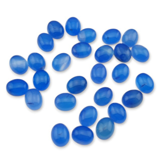 Blue agate cabochon 10x8 mm 1 pc