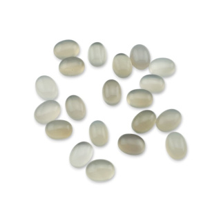 Grey agate cabochon 8x6 mm 1 pc