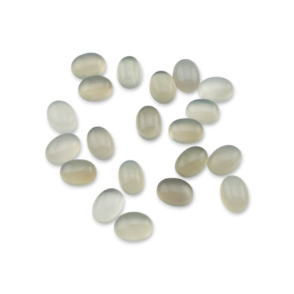 Grey agate cabochon 8x6 mm 1 pc
