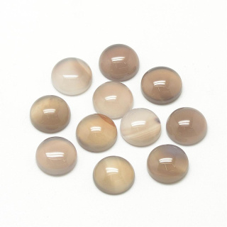 Grey agate cabochon 8 mm diameter 1 pc