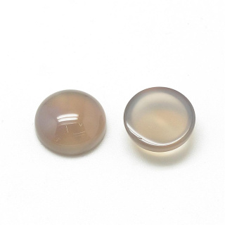 Grey agate cabochon 8 mm diameter 1 pc