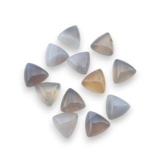 Grey agate cabochon trillion 10x10 mm 1 pc