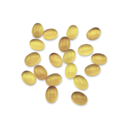 Yellow agate cabochon 8x6 mm 1 pc