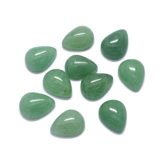 Green aventurine teardrop cabochon 10x7 mm 1 pc