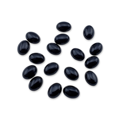 Black agate cabochon 8x6 mm 1 pc