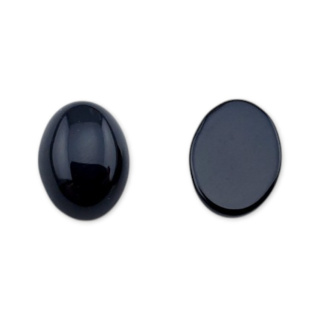 Black agate cabochon 8x6 mm 1 pc