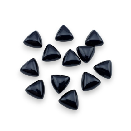Black agate cabochon trillion 10x10 mm 1 pc