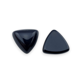Black agate cabochon trillion 10x10 mm 1 pc