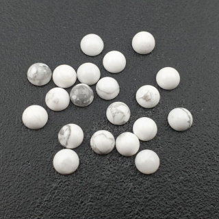 Howlite cabochon dia. 6 mm 1 pc