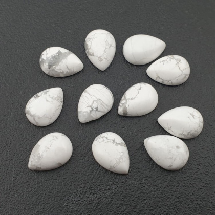 Howlite cabochon teardrop 14x10 mm 1 pc