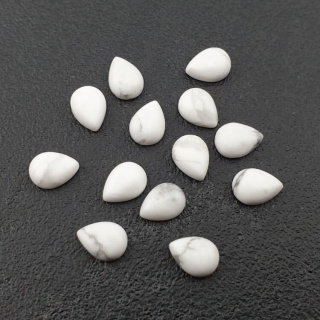 Howlite cabochon teardrop 8x6 mm 1 pc