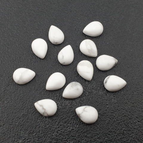 Howlite cabochon teardrop 8x6 mm 1 pc Howlite cabochon teardrop 8x6 mm 1 pc