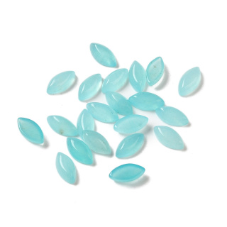 Aqua jade cabochon horse eye 8x4 mm 1 pc