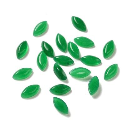Green jade cabochon horse eye 8x4 mm 1 pc