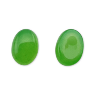 Jade light green cabochon 8x6 mm 1 pc