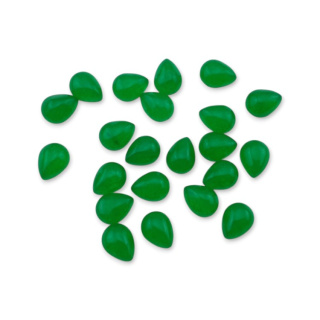Green jade teardrop cabochon 8x6 mm 1 pc