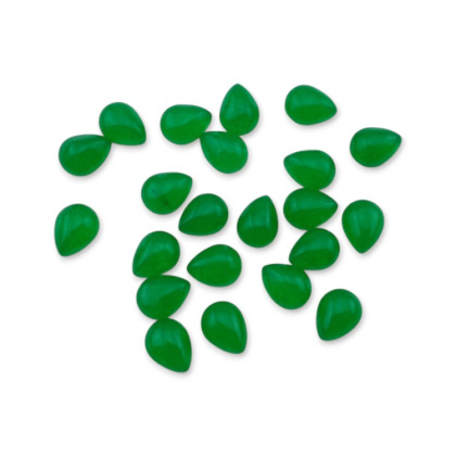 Green jade teardrop cabochon 8x6 mm 1 pc