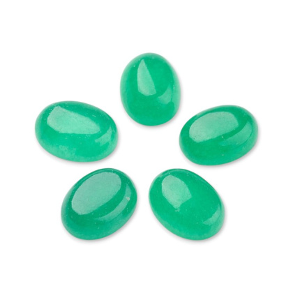Green jade cabochon 8x6 mm 1 pc