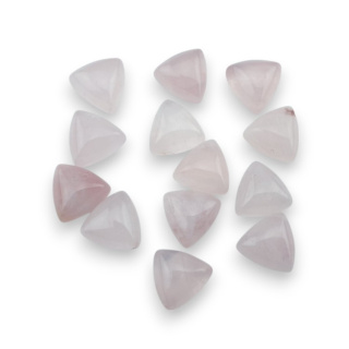 Rose quartz cabochon trillion 10x10 mm 1 pc