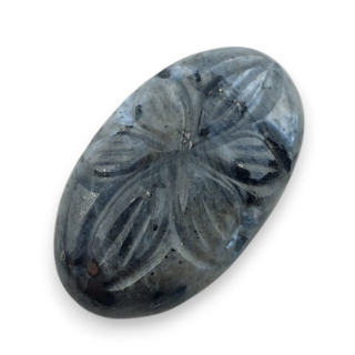 Larvikite carved cabochon 26x15 mm no 79