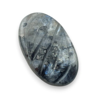 Larvikite carved cabochon 27x16 mm no 23