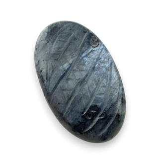 Larvikite carved cabochon 27x16 mm no 60
