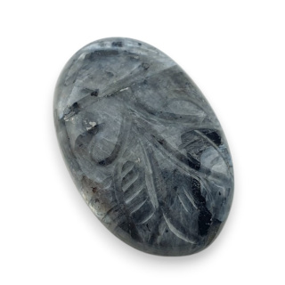 Larvikite carved cabochon 27x17 mm no 34