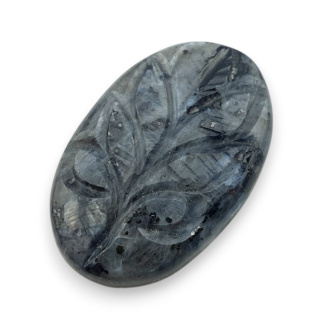 Larvikite carved cabochon 28x18 mm no 66