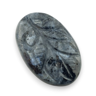 Larvikite carved cabochon 28x18 mm no 66