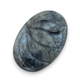 Larvikite carved cabochon 28x19 mm no 80
