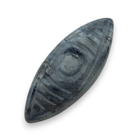 Larvikite carved cabochon 32x12 mm no 58 Larvikite carved cabochon 32x12 mm no 58