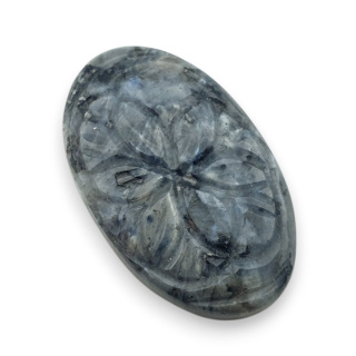 Larvikite carved cabochon 32x19 mm no 26
