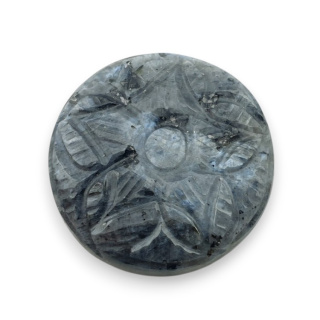 Larvikite carved cabochon fi 26 mm no 61