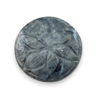 Larvikite carved cabochon fi 29 mm no 71