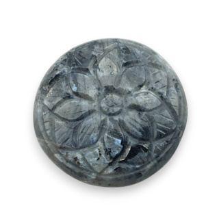 Larvikite carved cabochon fi 30 mm no 49