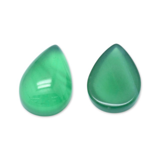 Green onyx teardrop cabochon 10x7 mm 1 pc