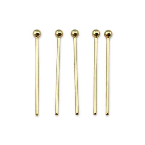Pins with ball stainless steel 20x0.7 mm 10pcs gold plated Pins with ball stainless steel 20x0.7 mm 10pcs gold plated