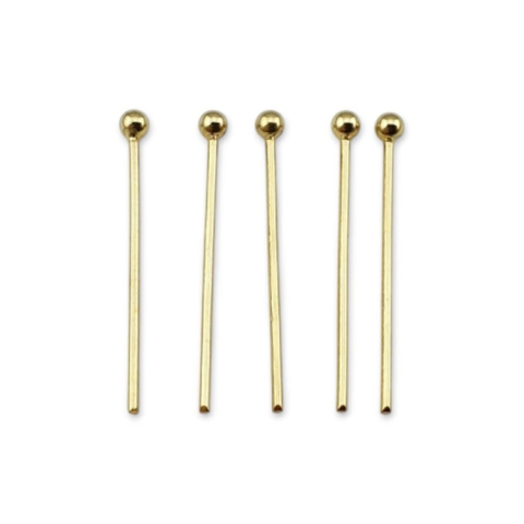 Pins with ball stainless steel 25x0.7 mm 10pcs gold plated Pins with ball stainless steel 25x0.7 mm 10pcs gold plated