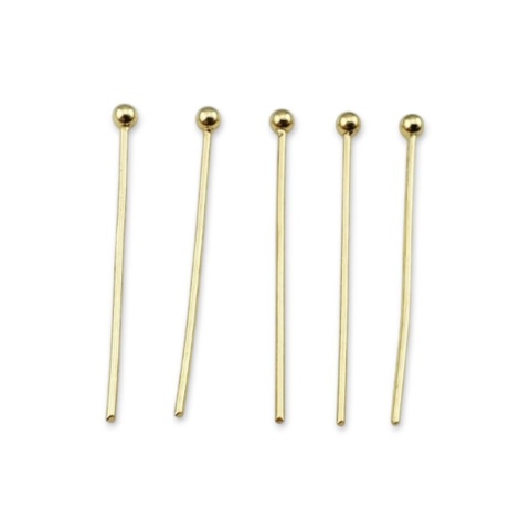 Pins with ball stainless steel 40x0.7 mm 10pcs gold plated Pins with ball stainless steel 40x0.7 mm 10pcs gold plated