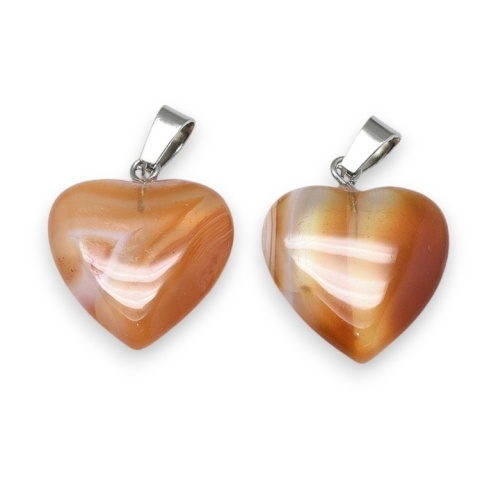 Red agate heart pendant 18-20 mm 1 pc Red agate heart pendant 18-20 mm 1 pc