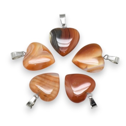 Red agate heart pendant 18-20 mm 1 pc