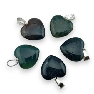 Indian agate heart pendant 18-20 mm 1 pc