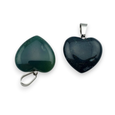 Indian agate heart pendant 18-20 mm 1 pc