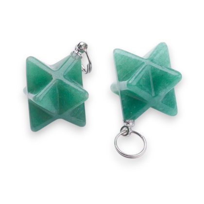 Green aventurine merkaba pendant 20 mm 1 pc